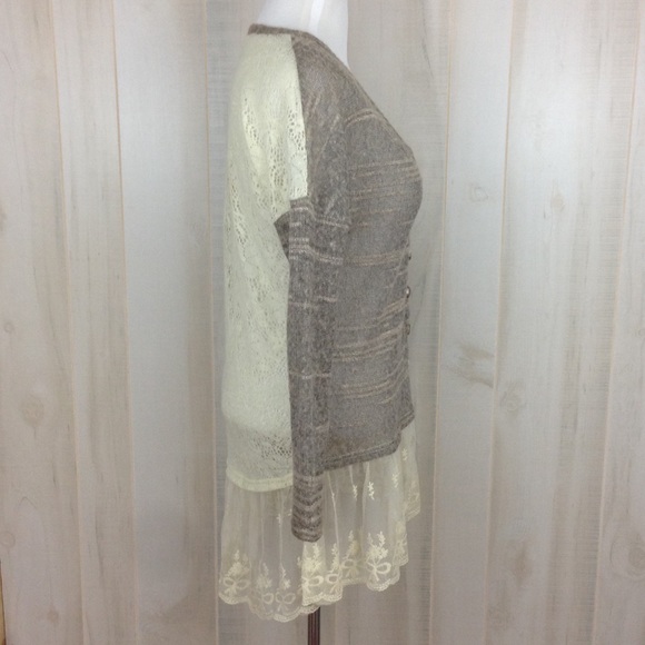 Altar'd State A'REVE Boho Cardigan Lace Hem Sz. S - Picture 6 of 9